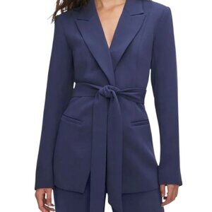 NWT Good American Fit & Flatter Belted Blazer in Navy Blue